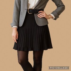 Max Studio XL Black‎ Ribbed Knit Pleated Skater Mini Skirt